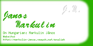 janos markulin business card